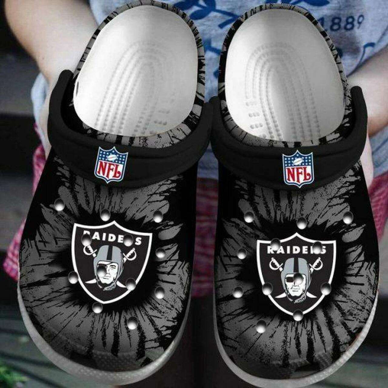 Footwearmerch Personalized LaRaiders Football Team Crocs Clog Custom Name Shoes