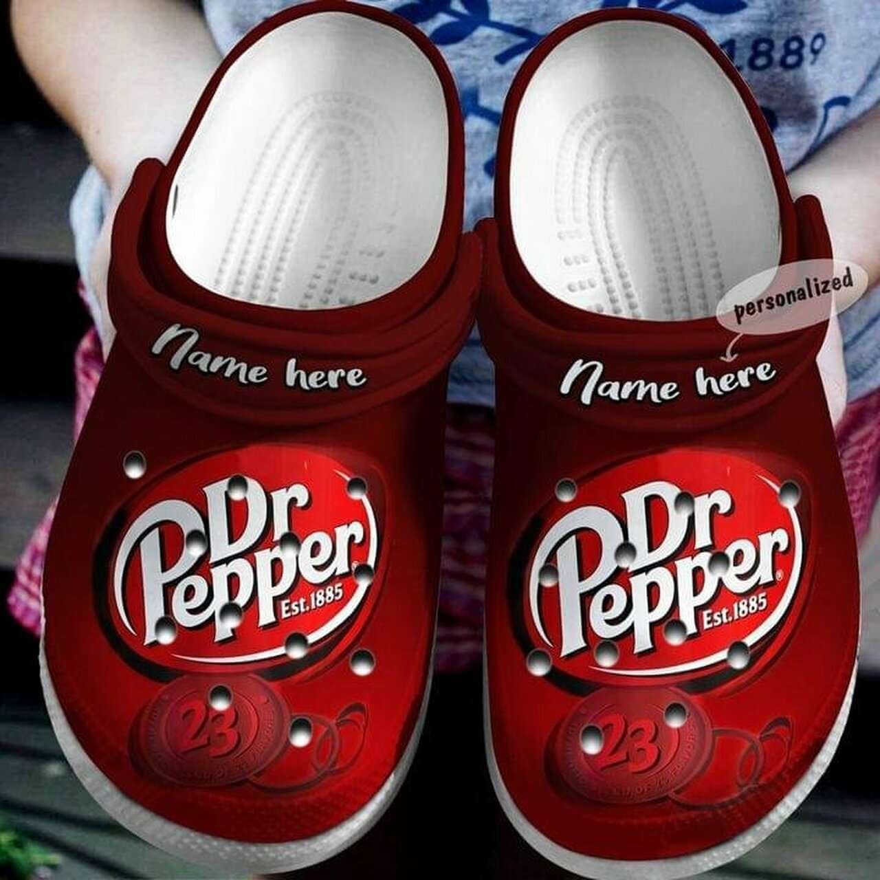 Footwearmerch Personalized Name Dr Pepper Soda Pop Crocband Clogs