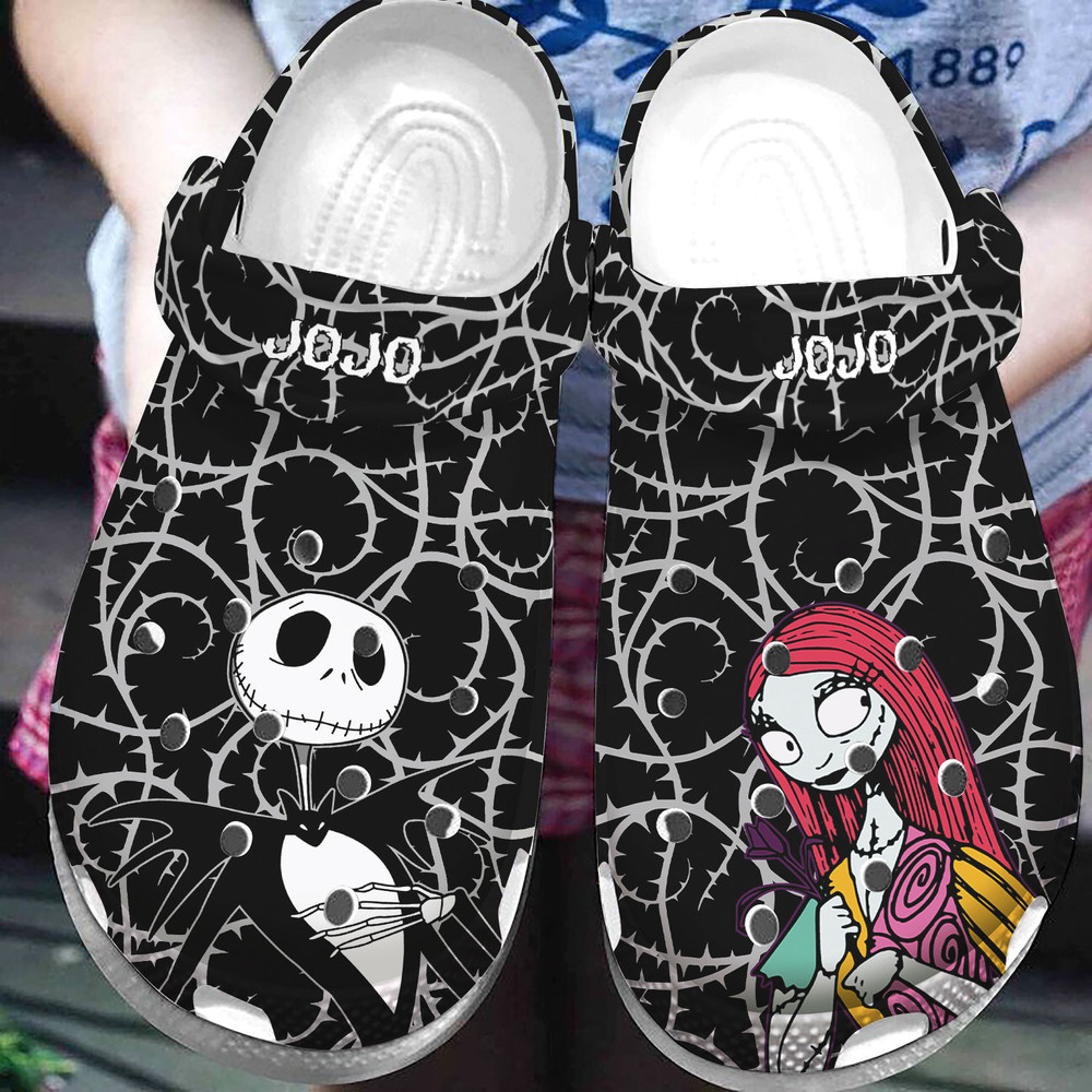 Footwearmerch Personalized Name Jack And Sally Couple Clog Shoes
