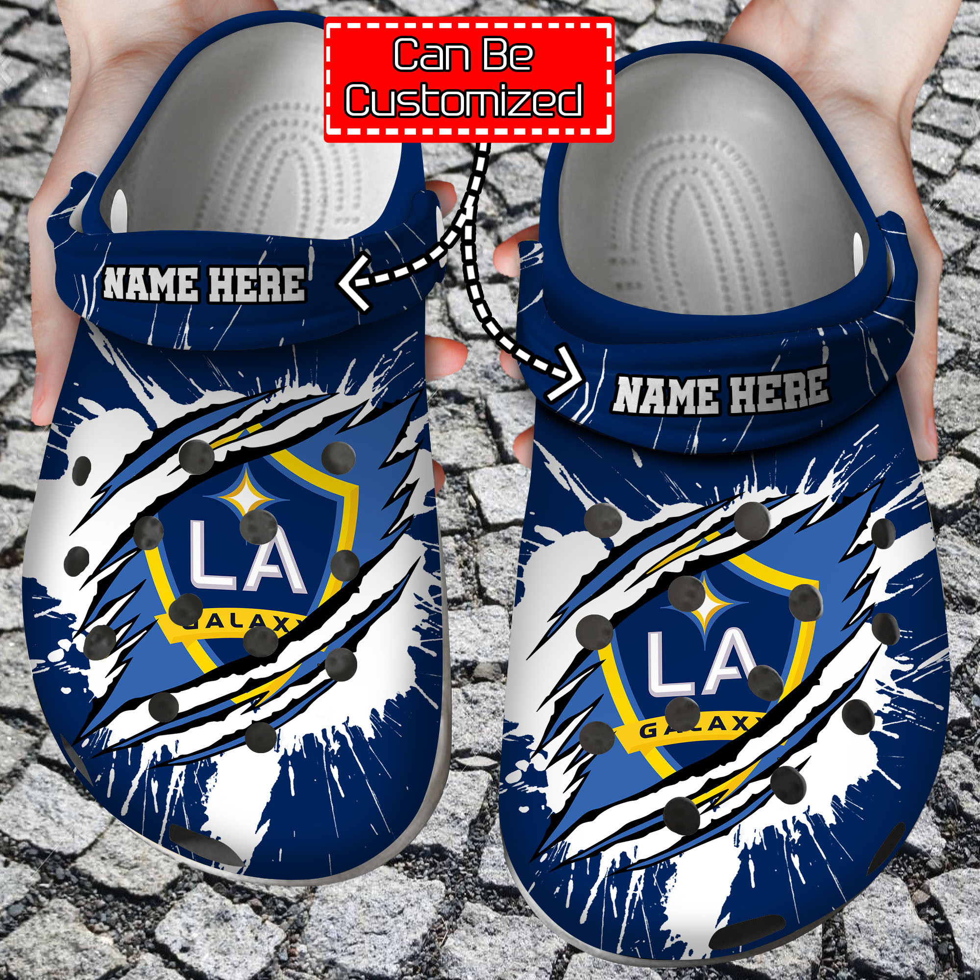Footwearmerch Personalized Name Logo Soccer Team Ripped Claw clog Shoes