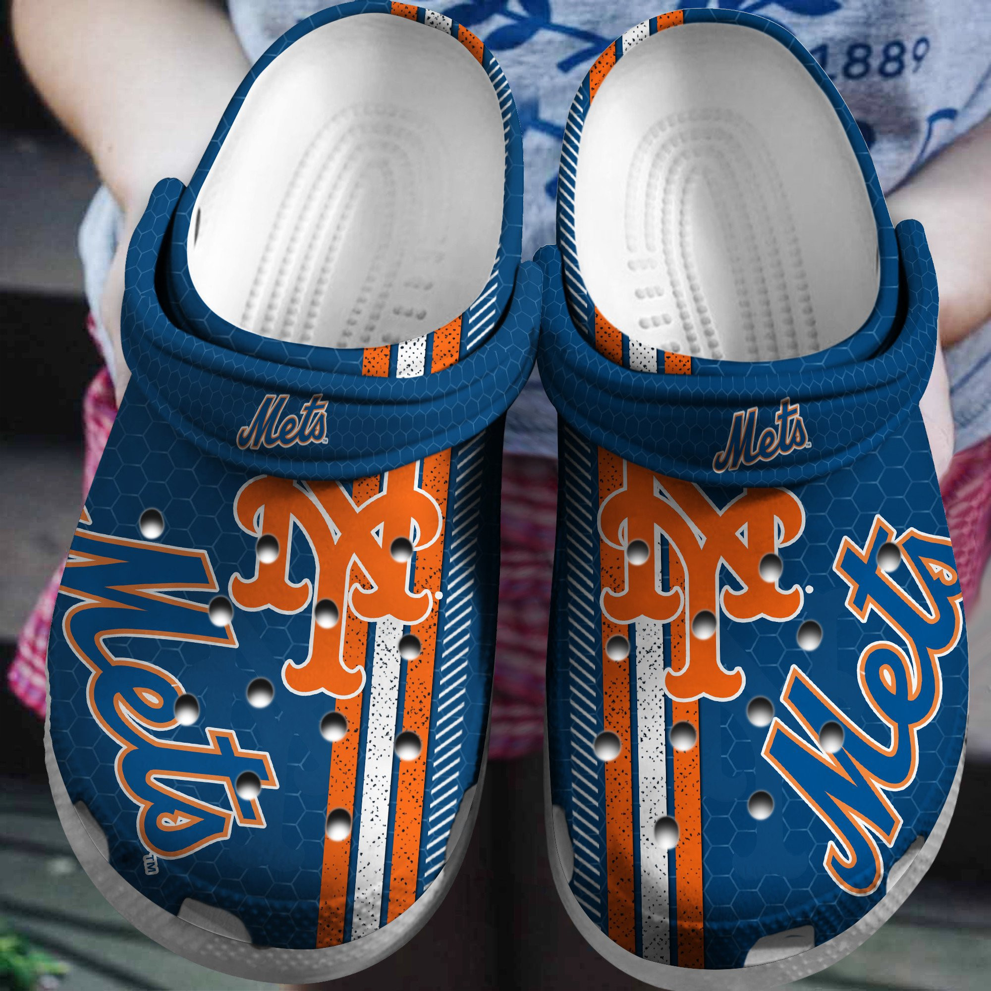 Footwearmerch Personalized NY Mets Baseball Team Crocs Clog Custom Name Shoes