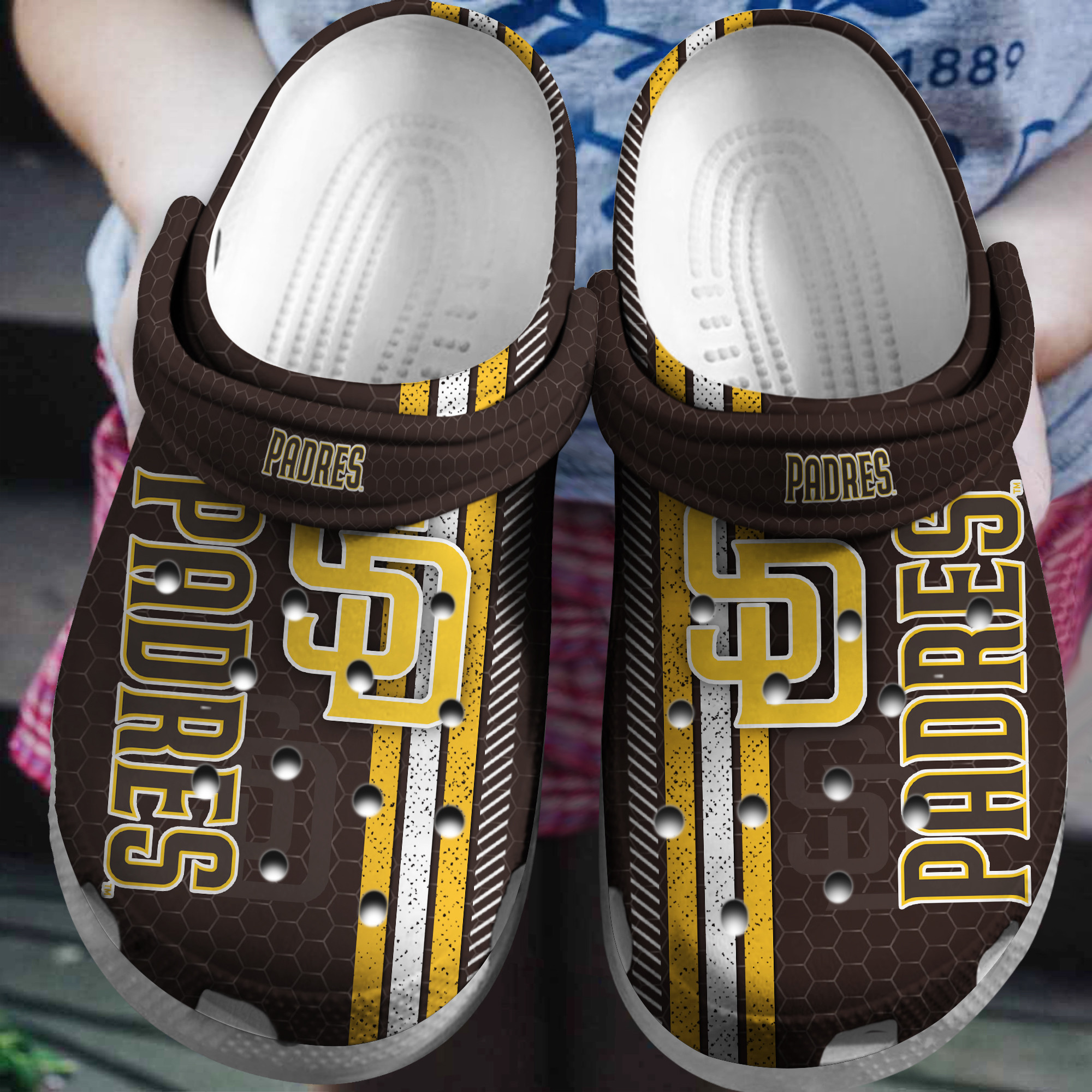 Footwearmerch Personalized Padres Baseball Team Crocs Clog Custom Name Shoes