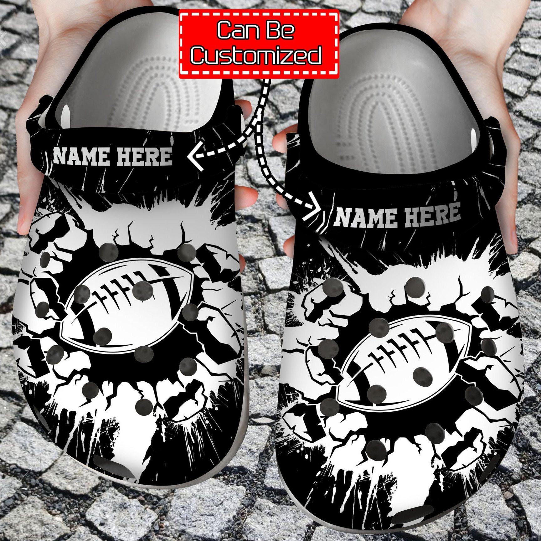 Footwearmerch Personalized Smashing Football clog Shoes