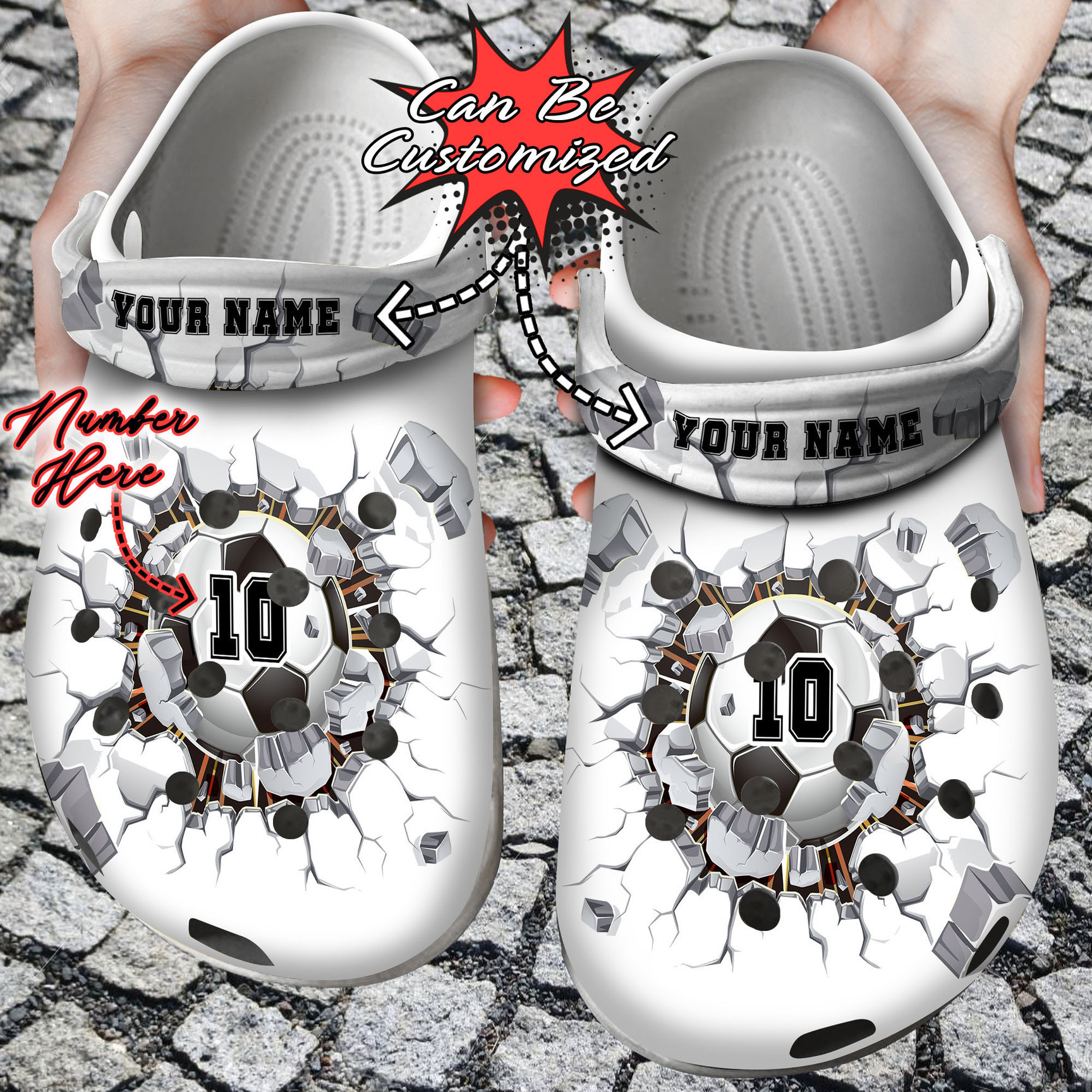 Footwearmerch Personalized Soccer Ball Breaking Wall clog Shoes Sport