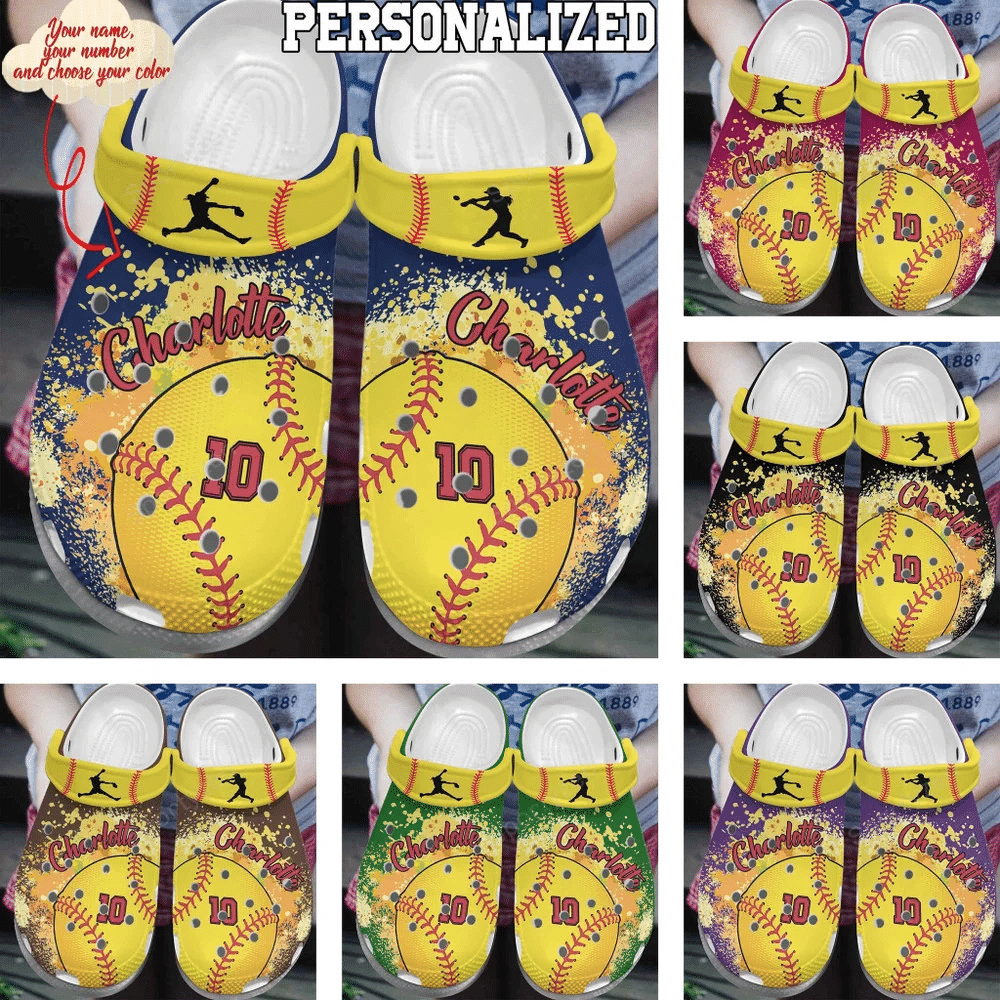 Footwearmerch Personalized Softball Dropping Clog Shoes