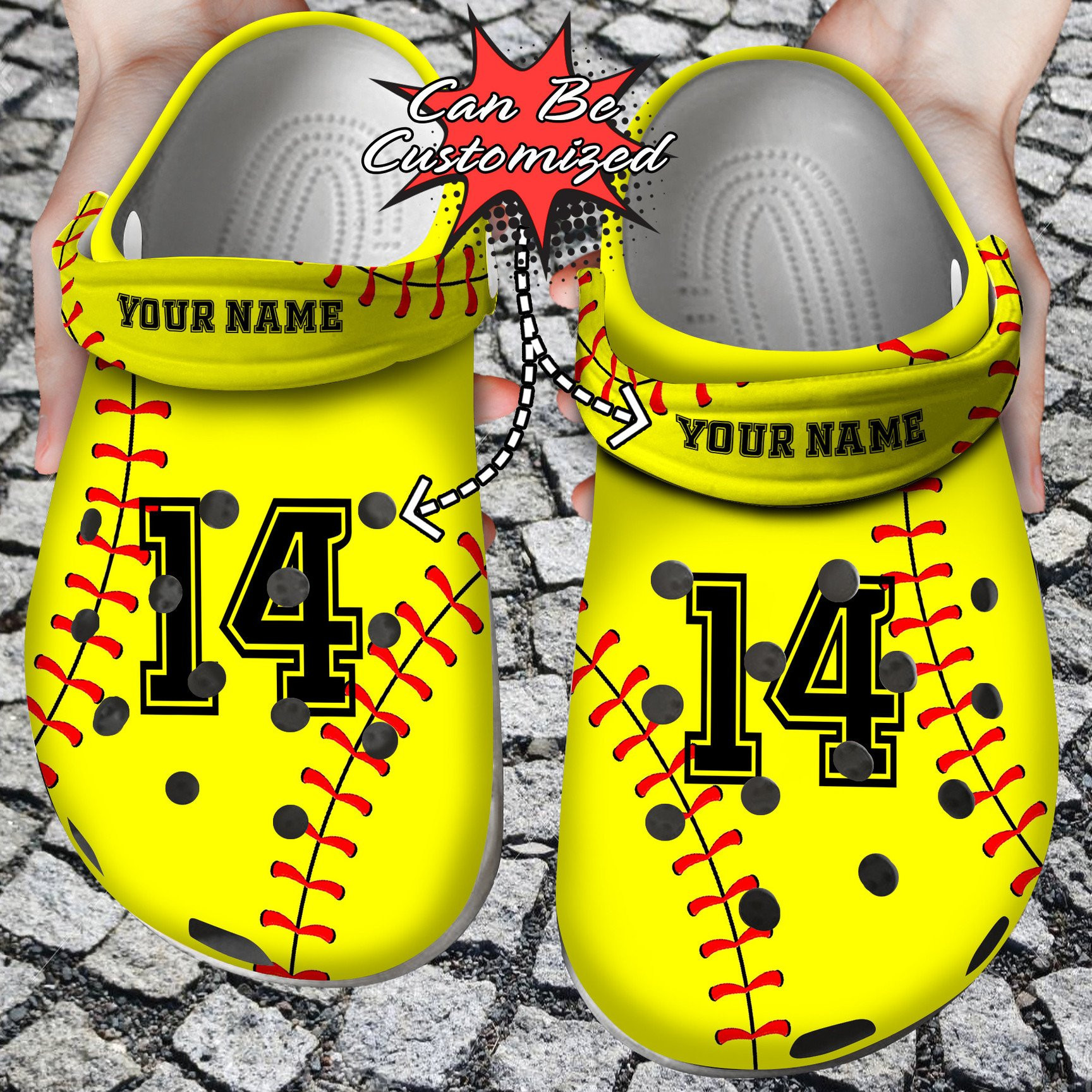 Footwearmerch Personalized Softball Stitches clog Shoes Softball