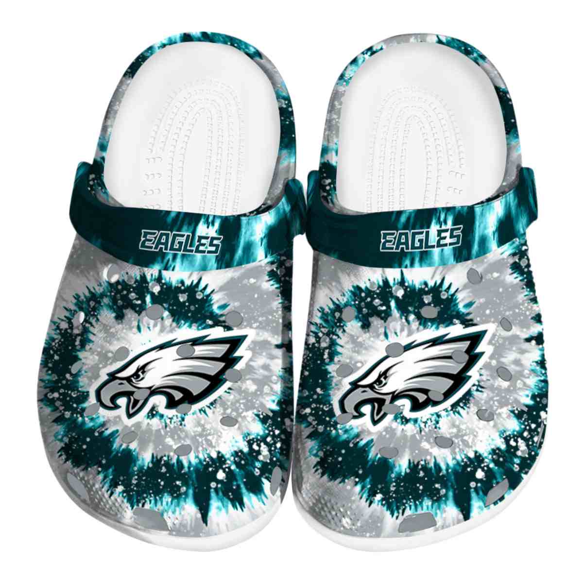 Footwearmerch Philadelphia Eagles NFL Sport Crocs Crocband Clogs Shoes Comfortable For Men Women and Kids