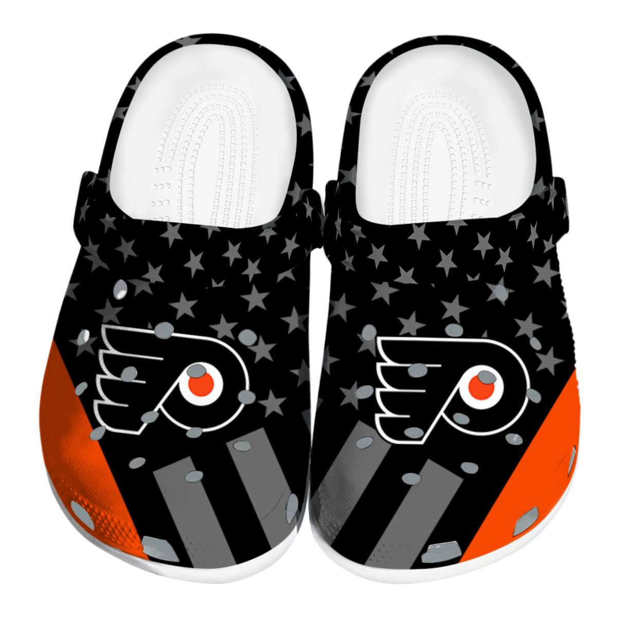 Footwearmerch Philadelphia Flyers NHL Sport Crocs Crocband Clogs Shoes Comfortable For Men Women and Kids