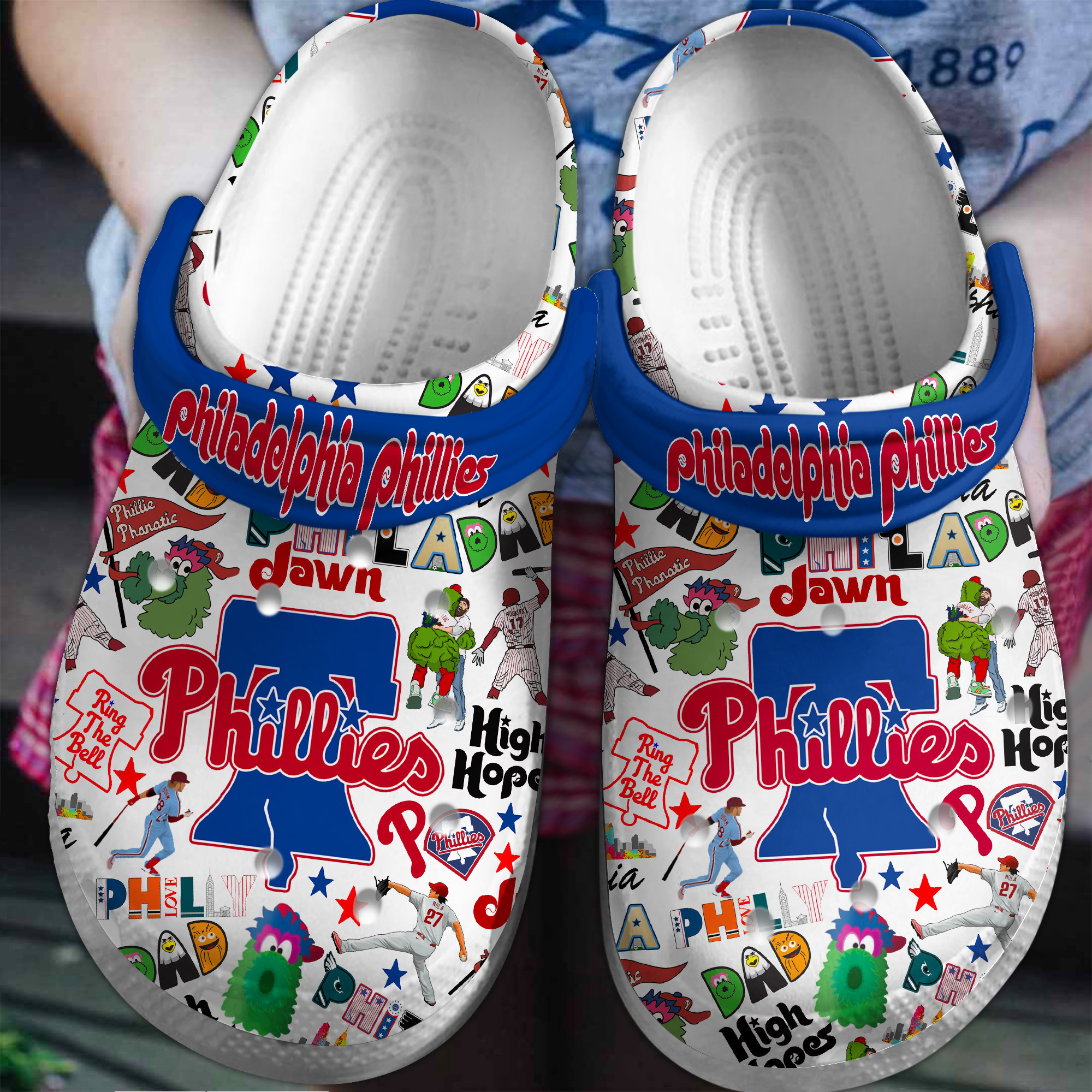 Footwearmerch Philadelphia Phillies MLB Sport Crocs Crocband Clogs Shoes Comfortable For Men Women and Kids