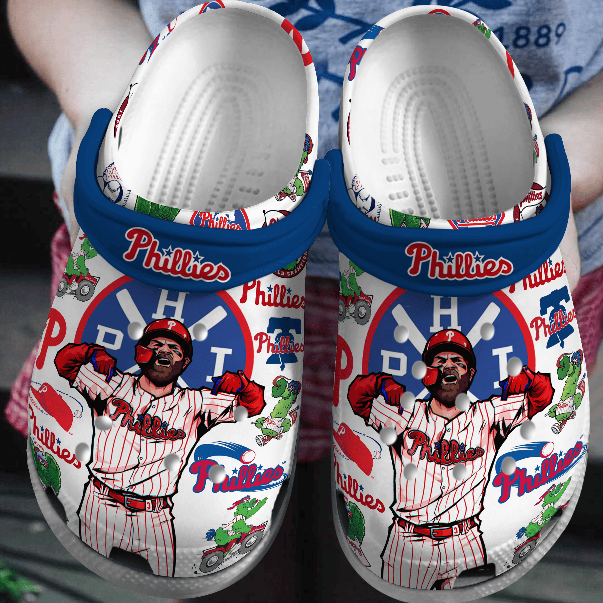 Footwearmerch Philadelphia Phillies MLB Sport Crocs Crocband Clogs Shoes Comfortable For Men Women and Kids