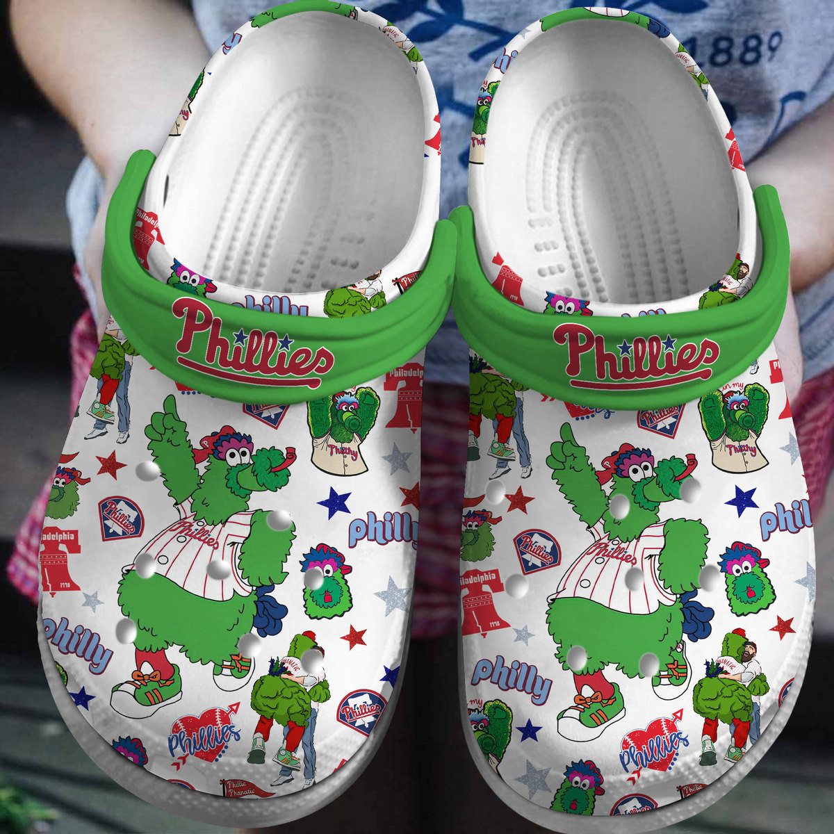 Footwearmerch Philadelphia Phillies MLB Sport Crocs Crocband Clogs Shoes Comfortable For Men Women and Kids