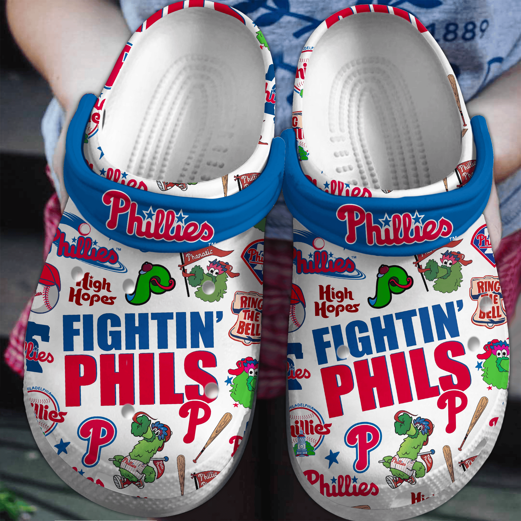 Footwearmerch Philadelphia Phillies MLB Sport Crocs Crocband Clogs Shoes Comfortable For Men Women and Kids