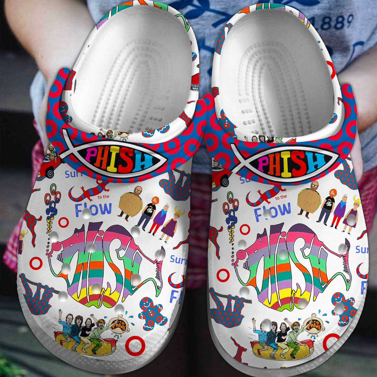 Footwearmerch Phish Music Crocs Crocband Clogs Shoes Comfortable For Men Women and Kids