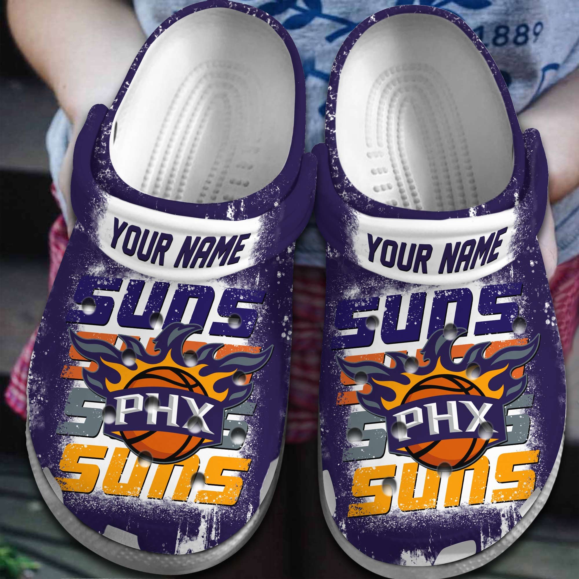 Footwearmerch Phoenix Suns NBA Basketball Sport Crocs Crocband Clogs Shoes Comfortable For Men Women and Kids