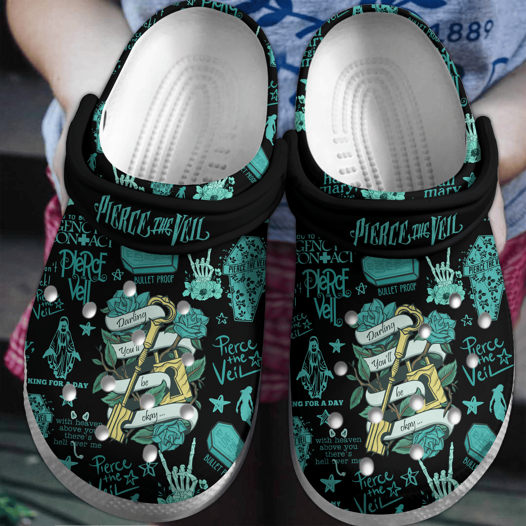 Footwearmerch Pierce The Veil Music Crocs Crocband Clogs Shoes Comfortable For Men Women and Kids