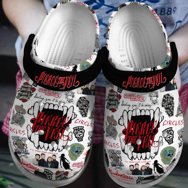 Footwearmerch Pierce The Veil Music Crocs Crocband Clogs Shoes Comfortable For Men Women and Kids