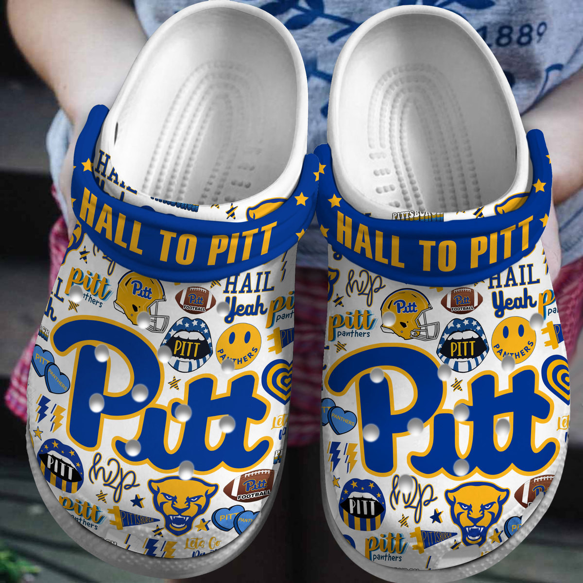 Footwearmerch Pittsburgh Panthers NCAA Sport Crocs Crocband Clogs Shoes Comfortable For Men Women and Kids
