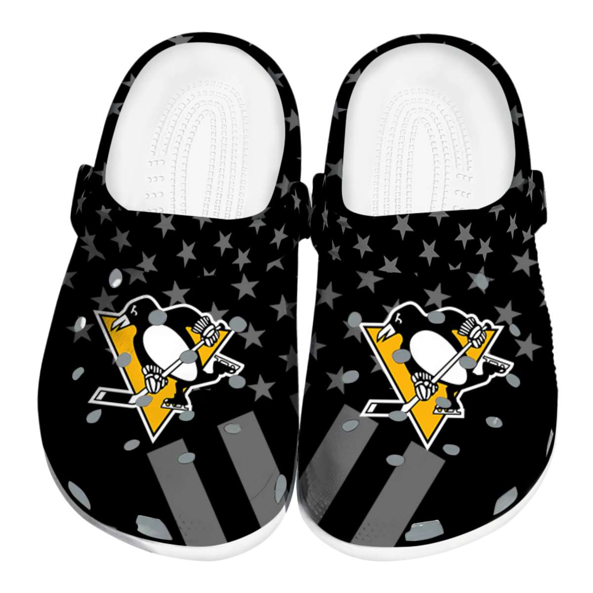 Footwearmerch Pittsburgh Penguins NHL Sport Crocs Crocband Clogs Shoes Comfortable For Men Women and Kids