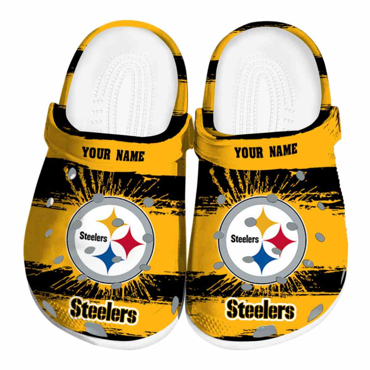 Footwearmerch Pittsburgh Steelers NFL Sport Crocs Crocband Clogs Shoes Comfortable For Men Women and Kids