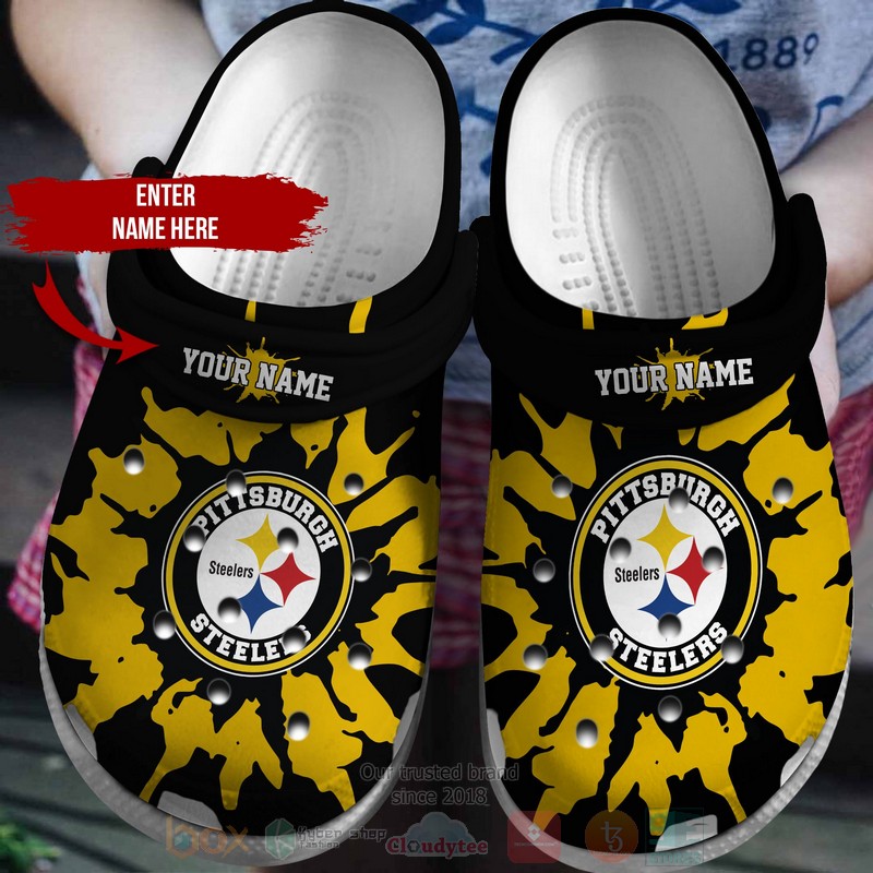 Footwearmerch Pittsburgh Steelers NFL Sport Crocs Crocband Clogs Shoes Comfortable For Men Women and Kids