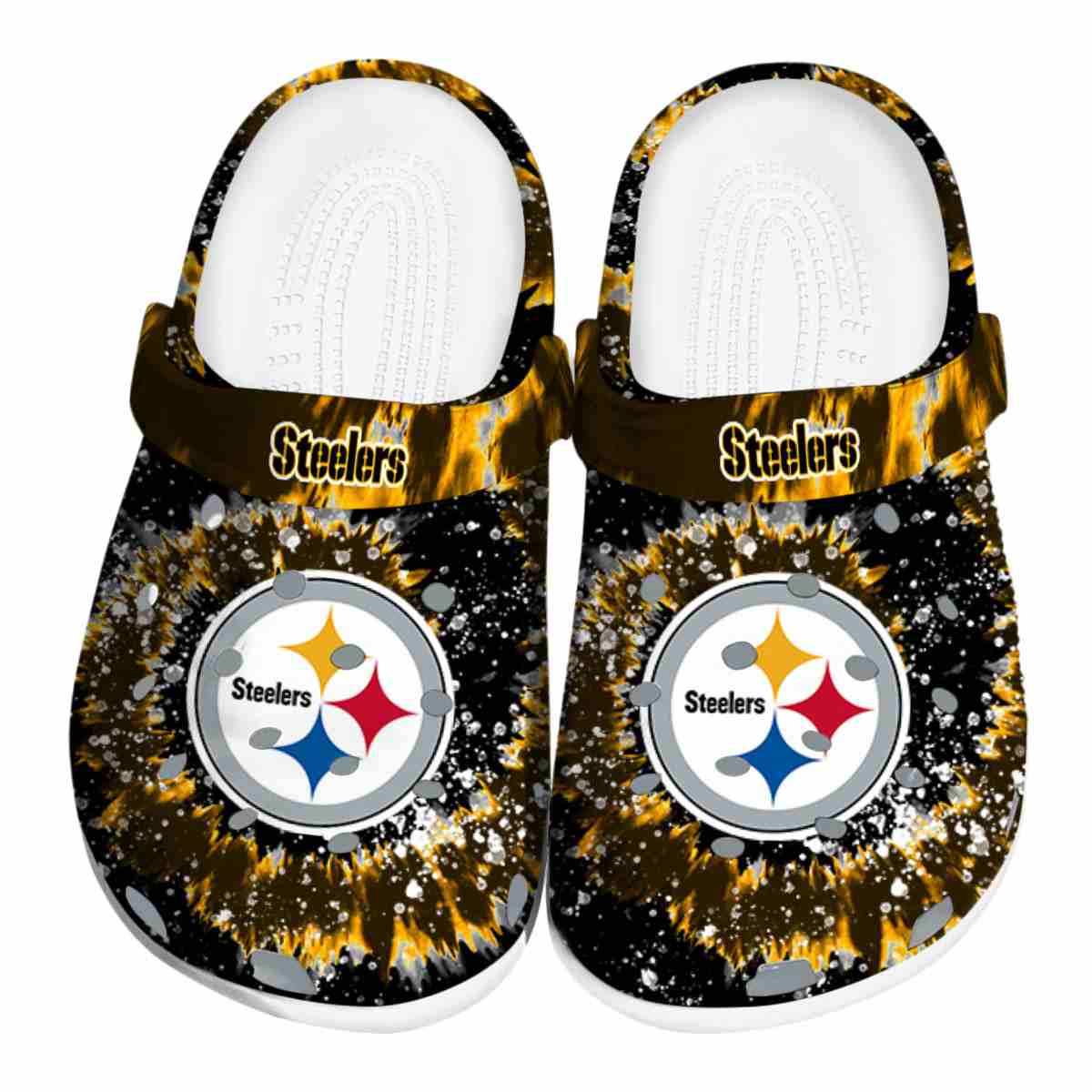 Footwearmerch Pittsburgh Steelers NFL Sport Crocs Crocband Clogs Shoes Comfortable For Men Women and Kids