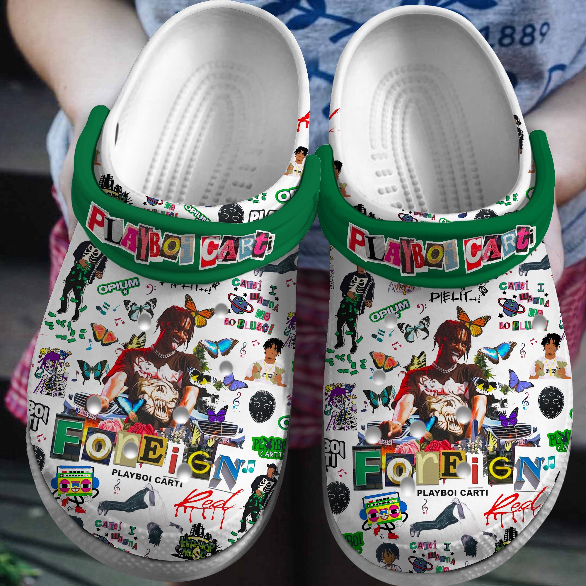 Footwearmerch Playboi Carti Music Crocs Crocband Clogs Shoes Comfortable For Men Women and Kids