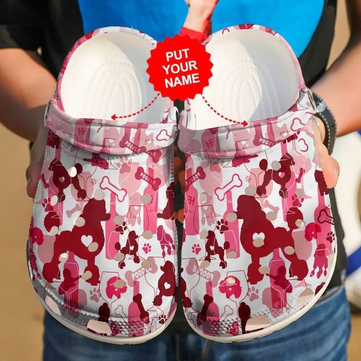 Footwearmerch Poodle Wine Custom clog Shoes Dog