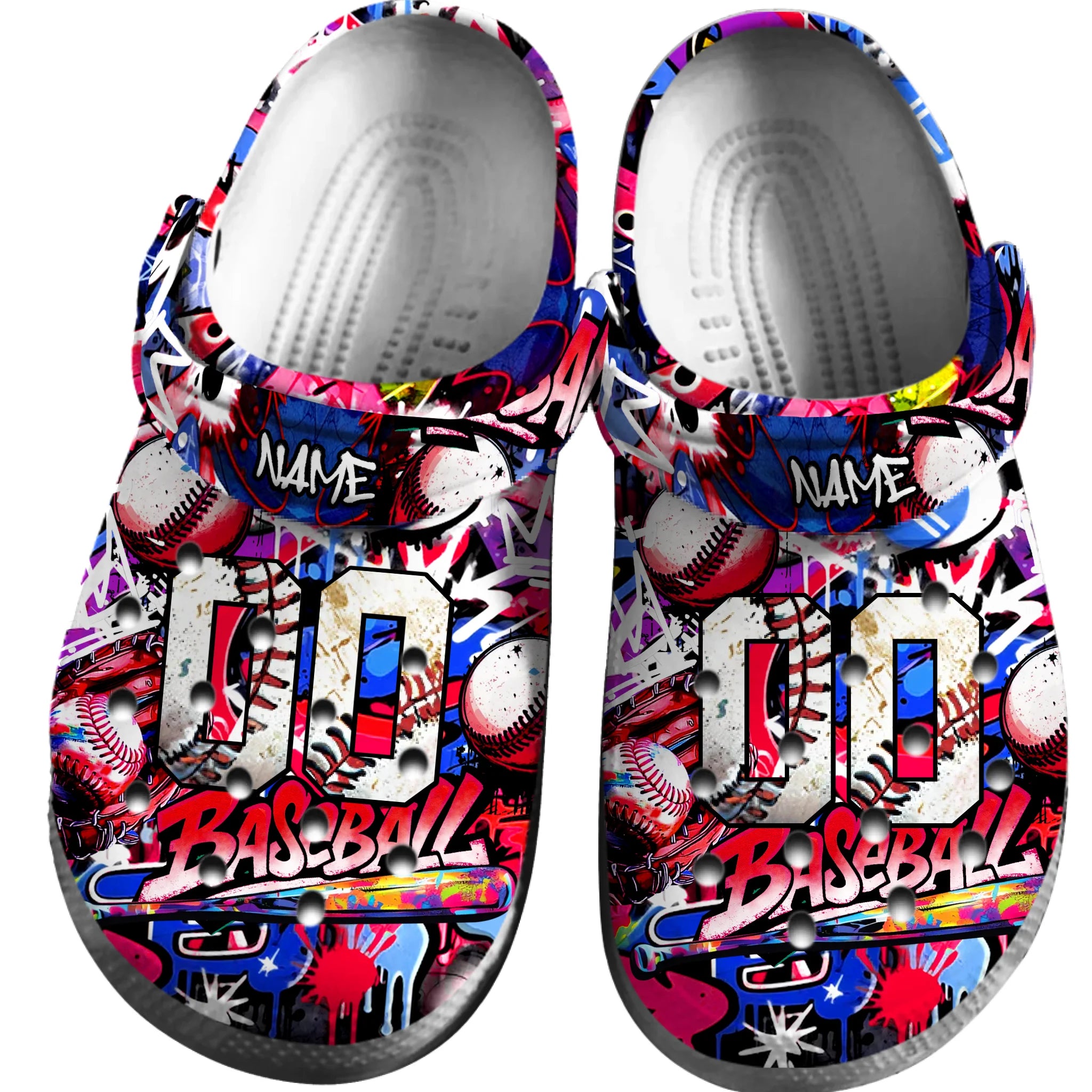 Footwearmerch Pop Art Graffiti Baseball Sport Crocs Crocband Clogs Shoes Comfortable For Men Women and Kids
