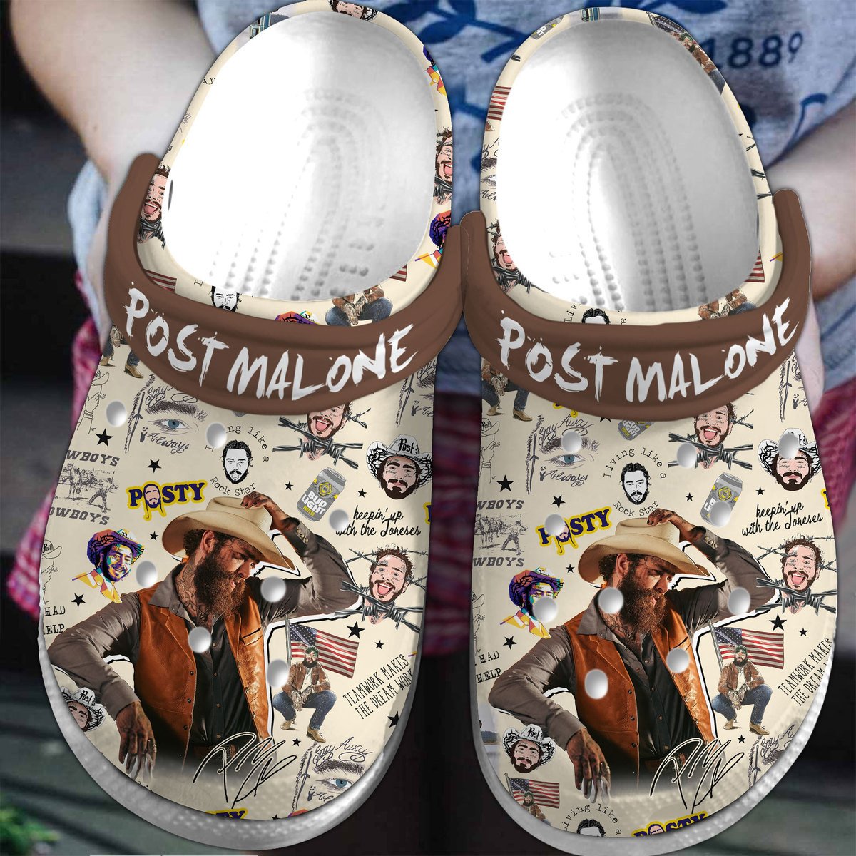 Footwearmerch Post Malone Music Crocs Crocband Clogs Shoes Comfortable For Men Women and Kids