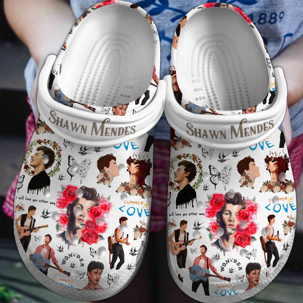 Footwearmerch Shawn Mendes Singer Music Crocs Crocband Clogs Shoes Comfortable For Men Women and Kids