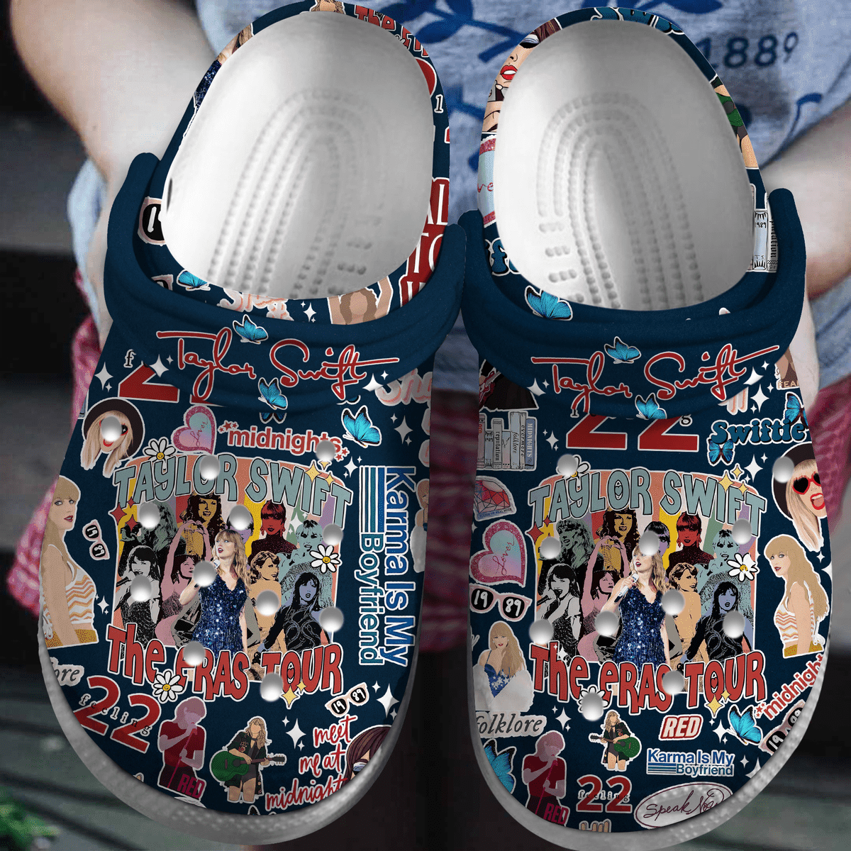 Footwearmerch Taylor Swift The Eras Tour Singer Music Crocs Crocband Clogs Shoes Comfortable For Men Women and Kids