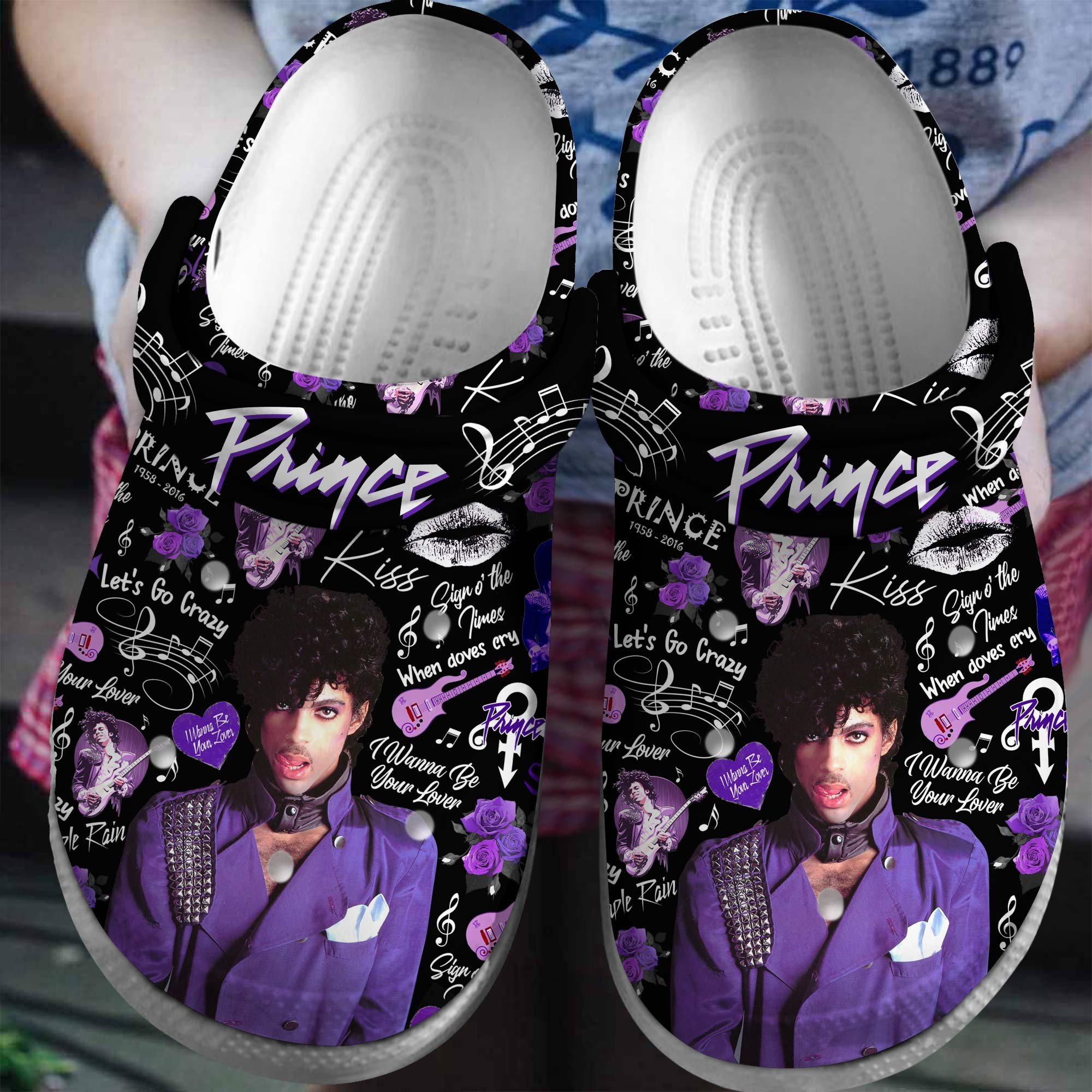 Footwearmerch Prince Singer Music Crocs Crocband Clogs Shoes Comfortable For Men Women and Kids