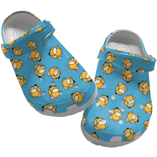 Footwearmerch Psyduck Pokemon Anime Crocs Crocband Clogs Shoes Comfortable For Men Women and Kids