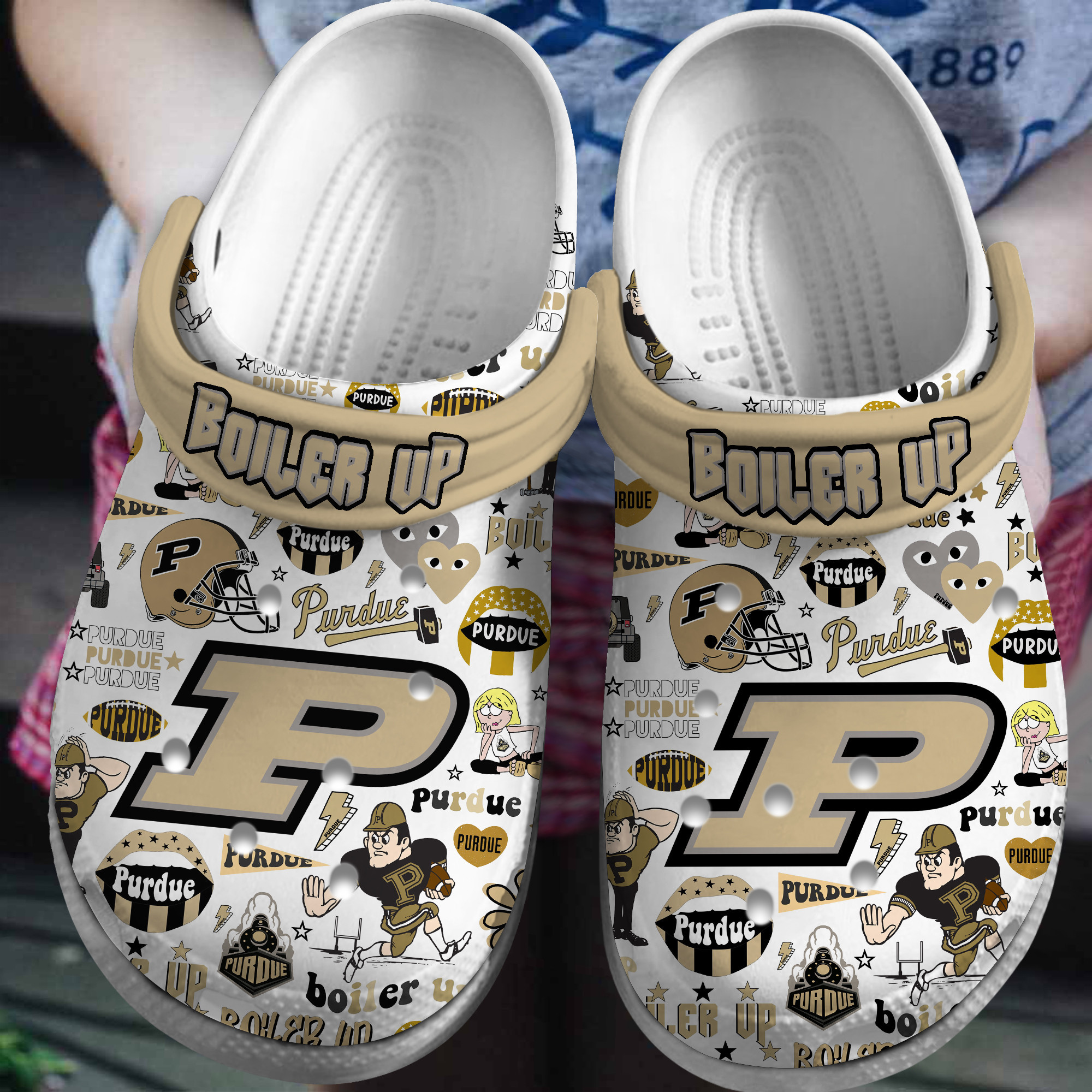 Footwearmerch Purdue Boilermakers NCAA Sport Crocs Crocband Clogs Shoes Comfortable For Men Women and Kids