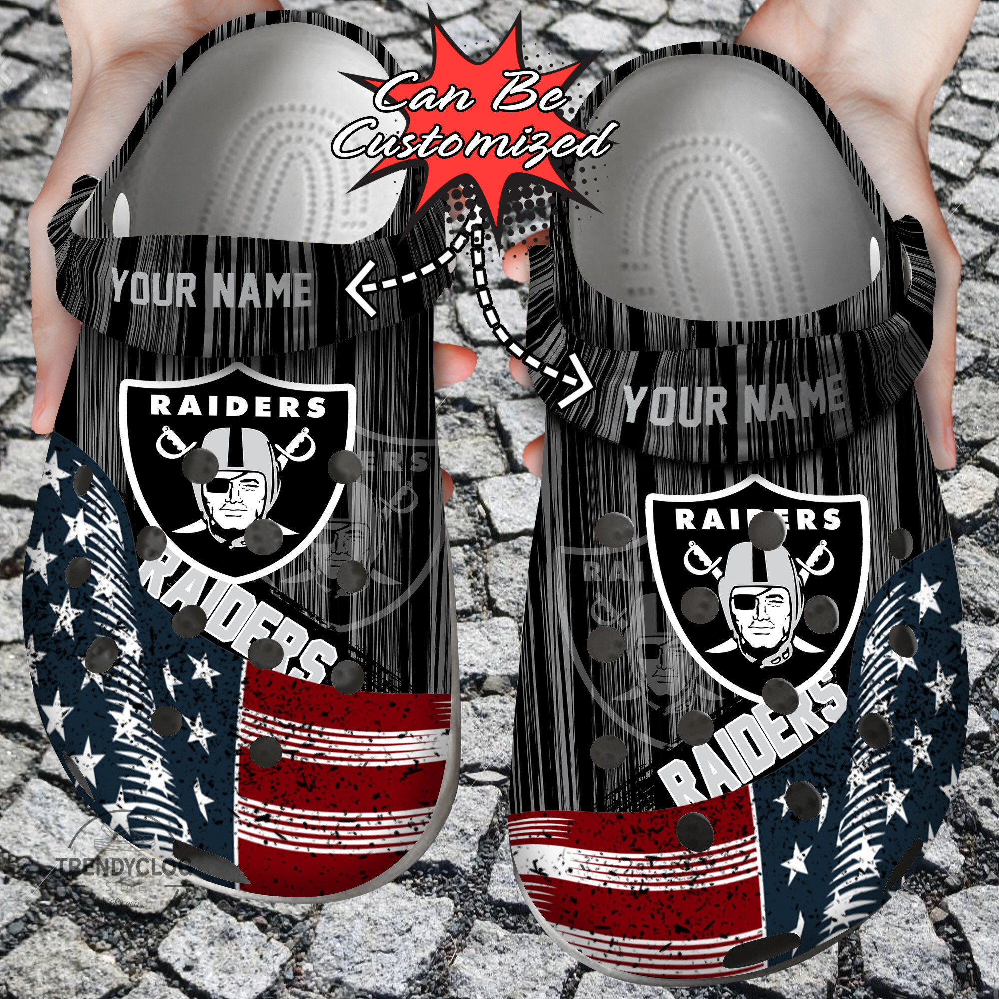 Footwearmerch Raiders Clog Shoes Custom Name