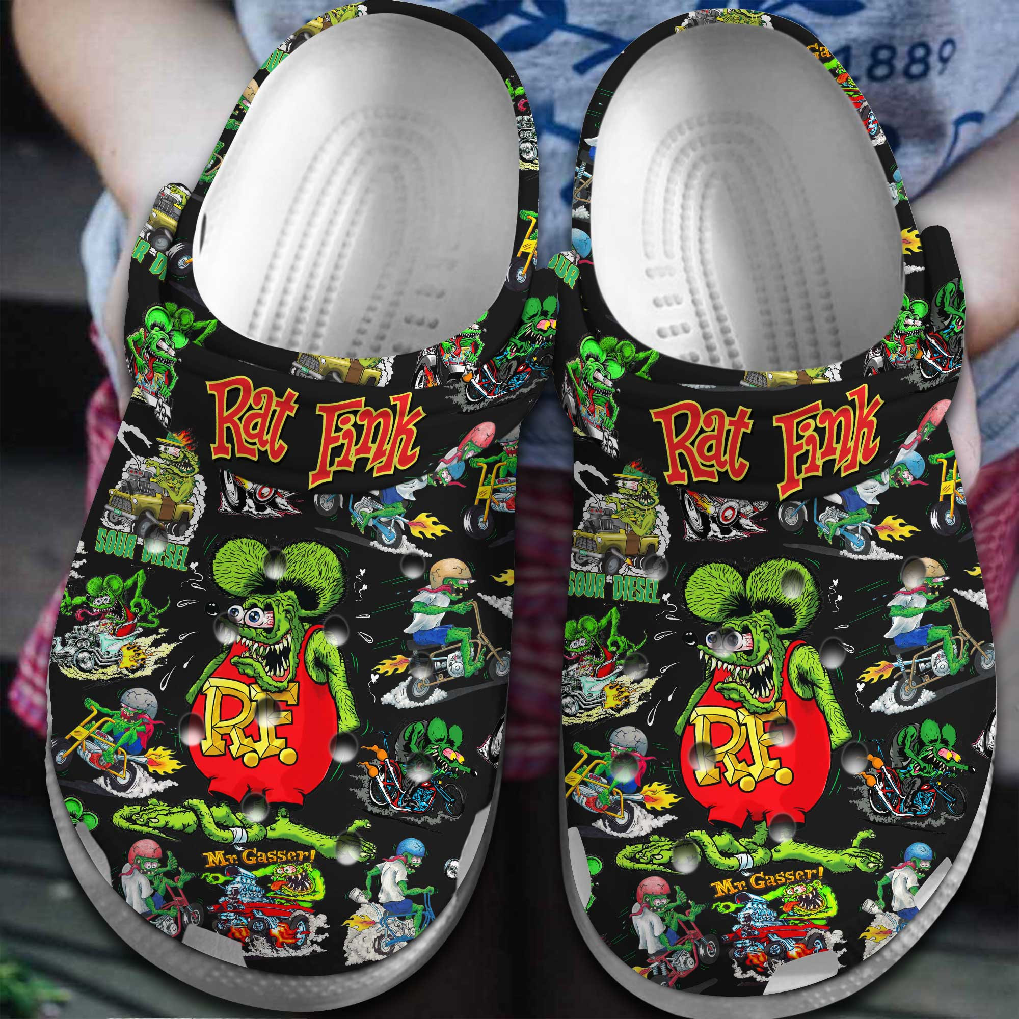 Footwearmerch Rat Fink TV Series Crocs Crocband Clogs Shoes Comfortable For Men Women and Kids