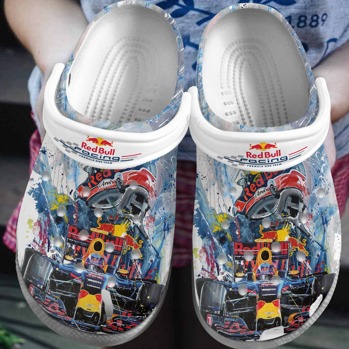 Footwearmerch Red Bull Racing F1 Sport Crocs Crocband Clogs Shoes Comfortable For Men Women and Kids