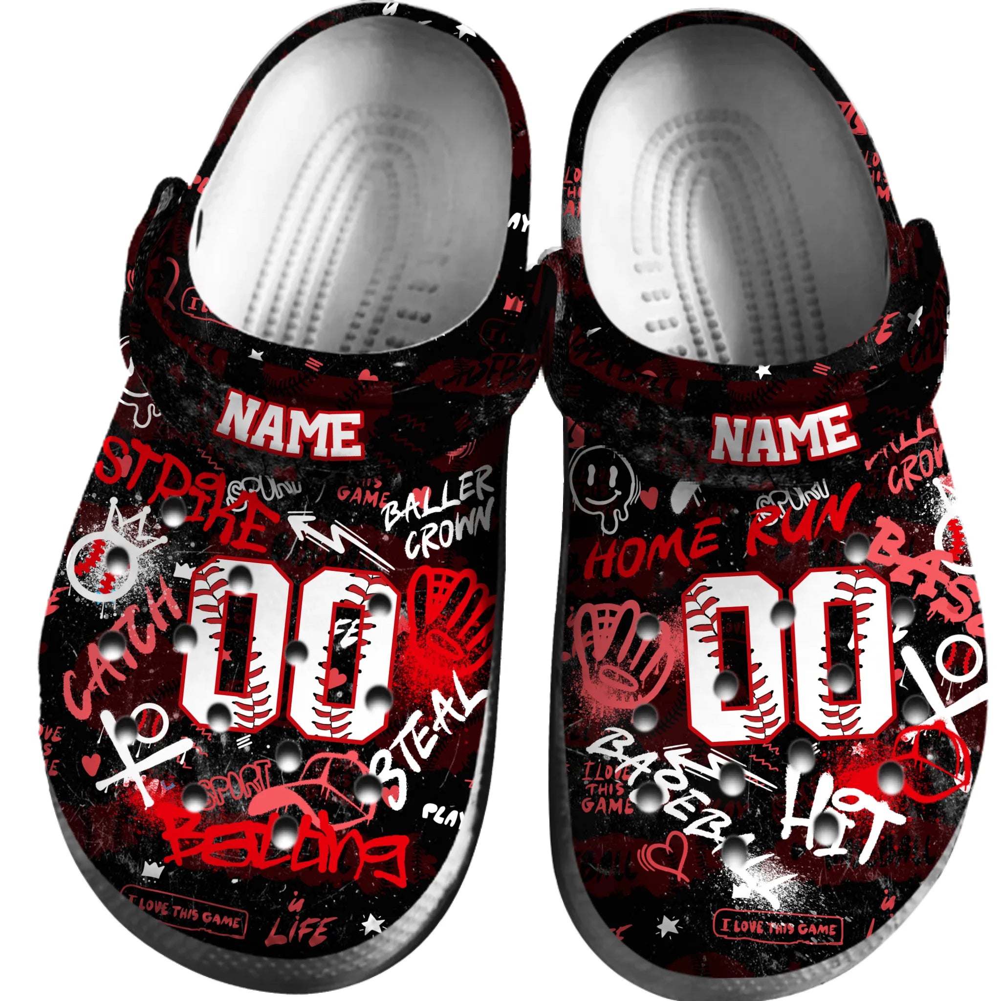Footwearmerch Red Tag Out Baseball Sport Crocs Crocband Clogs Shoes Comfortable For Men Women and Kids