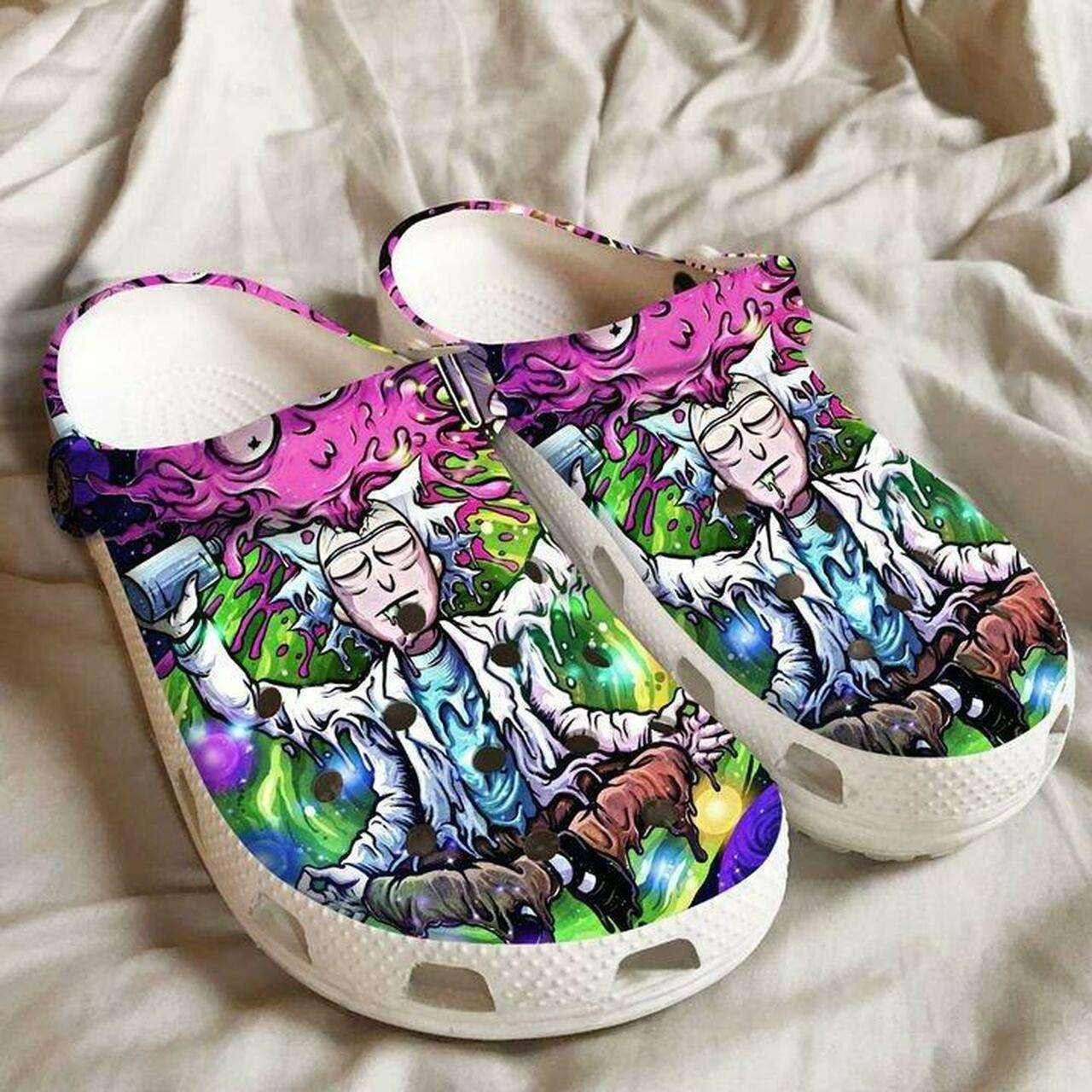 Footwearmerch Rick And Morty Melted Wax Color Crocband Clogs