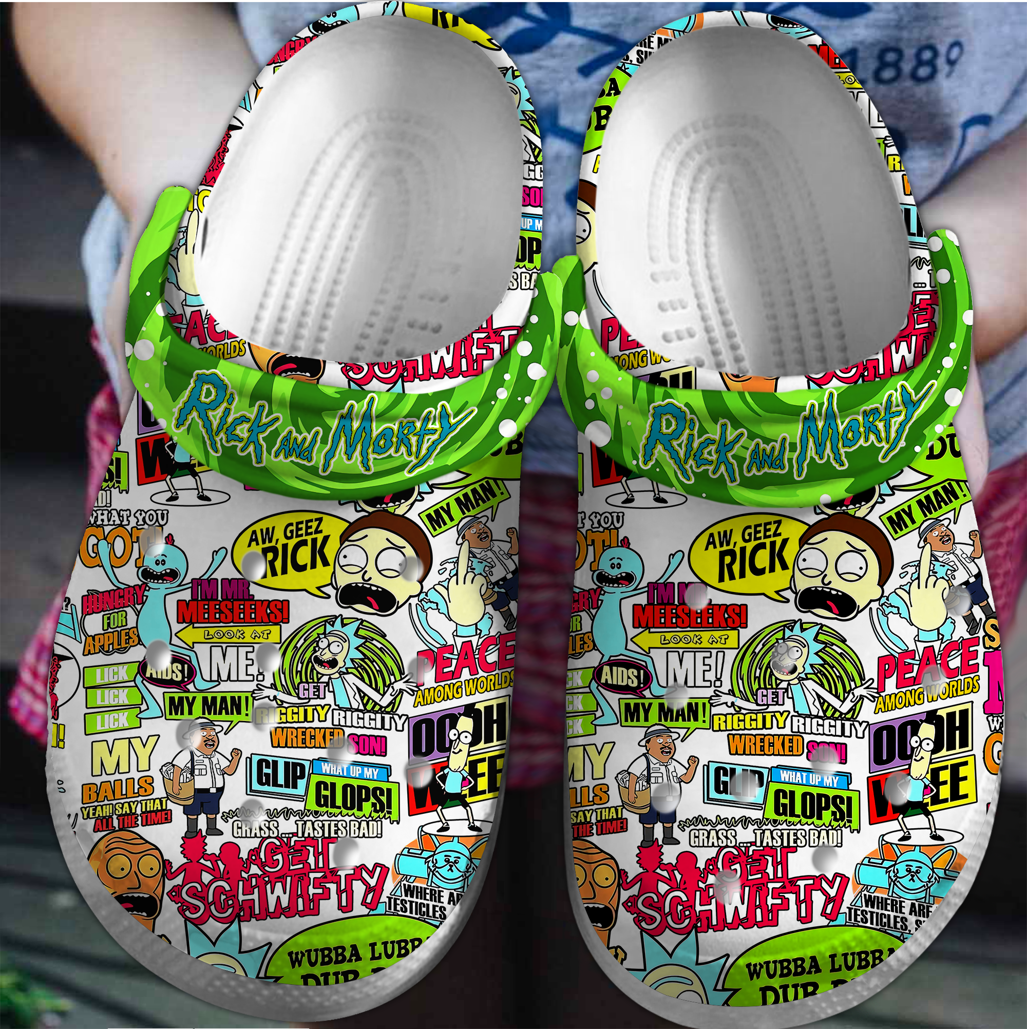 Footwearmerch Rick And Morty TV Series Crocs Crocband Clogs Shoes Comfortable For Men Women and Kids