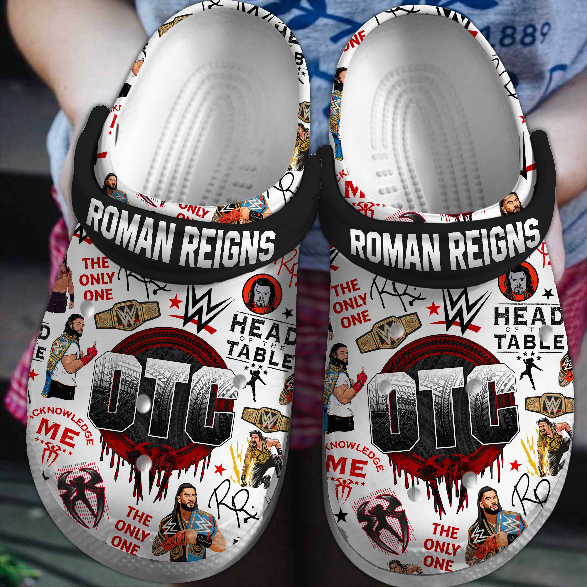 Footwearmerch Roman Reigns WWE Sport Crocs Crocband Clogs Shoes Comfortable For Men Women and Kids