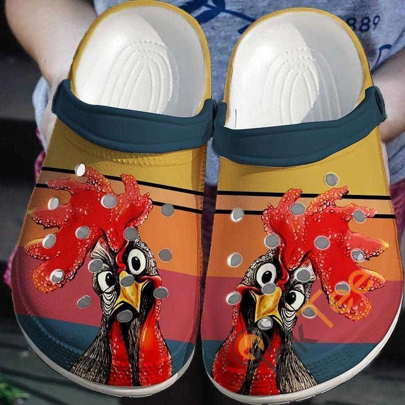 Footwearmerch Rooster Peckers Chicken Retro Vintage clog Shoes