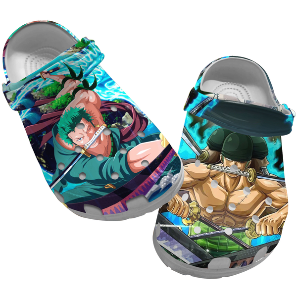 Footwearmerch Roronoa Zoro One Piece Anime Crocs Crocband Clogs Shoes Comfortable For Men Women and Kids