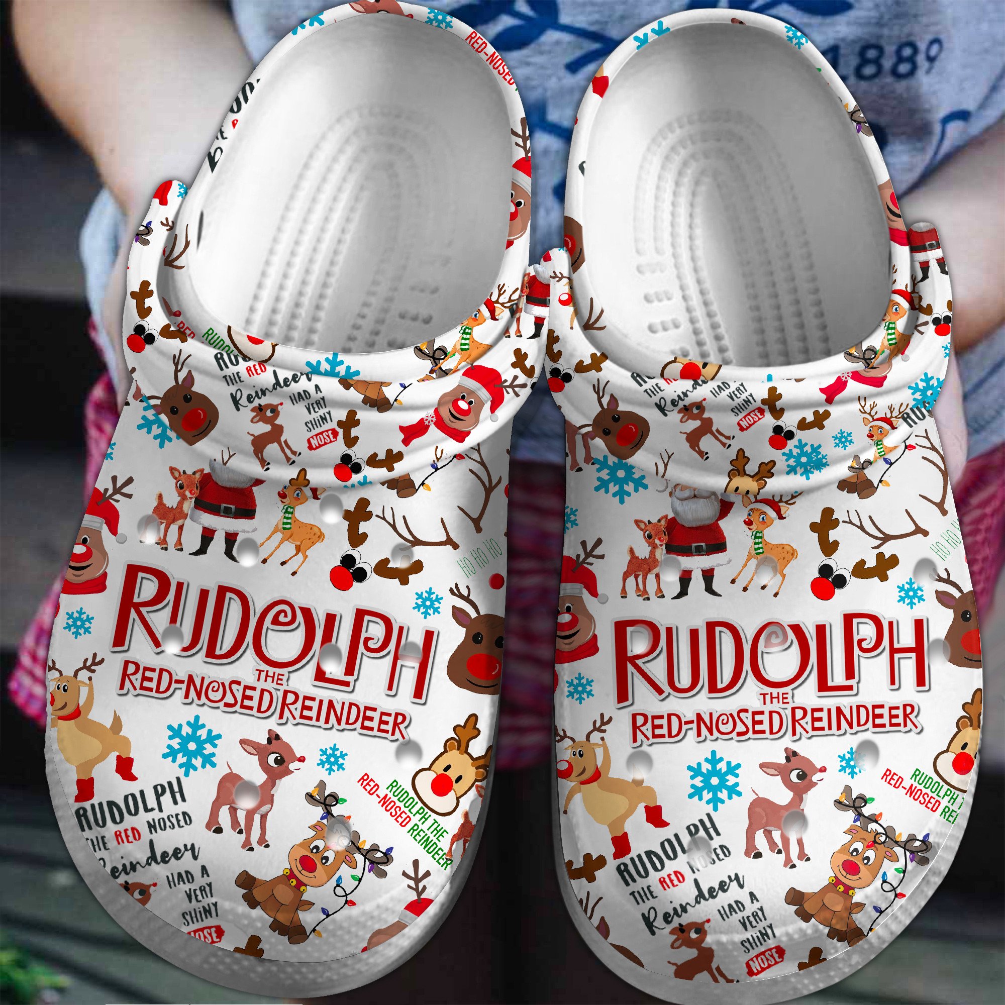 Footwearmerch Rudolph Movie Crocs Crocband Clogs Shoes Comfortable For Men Women and Kids