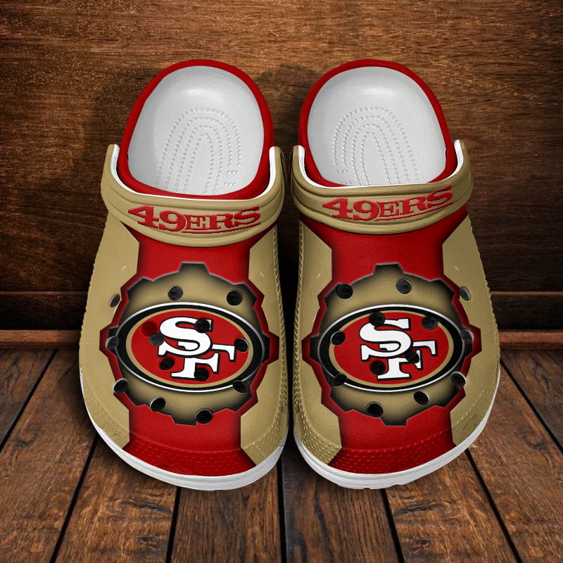 Footwearmerch San Francisco 49ers NFL Crocs Crocband Clogs Shoes Comfortable For Men Women and Kids
