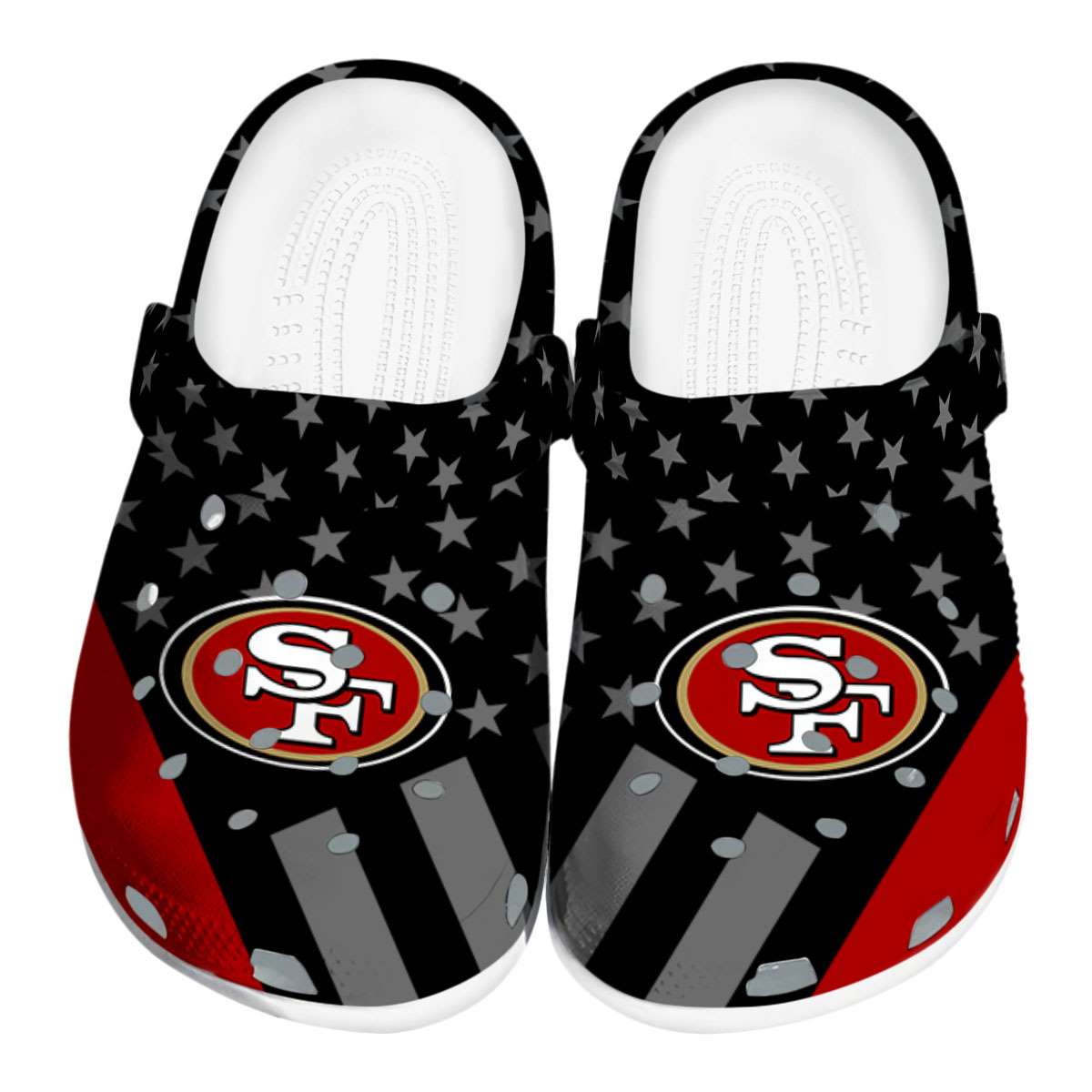 Footwearmerch San Francisco 49ers NFL Sport Crocs Crocband Clogs Shoes Comfortable For Men Women and Kids