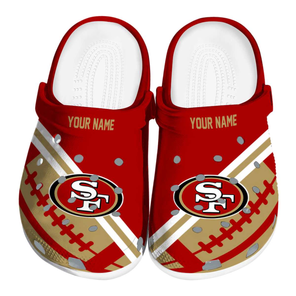 Footwearmerch San Francisco 49ers NFL Sport Crocs Crocband Clogs Shoes Comfortable For Men Women and Kids