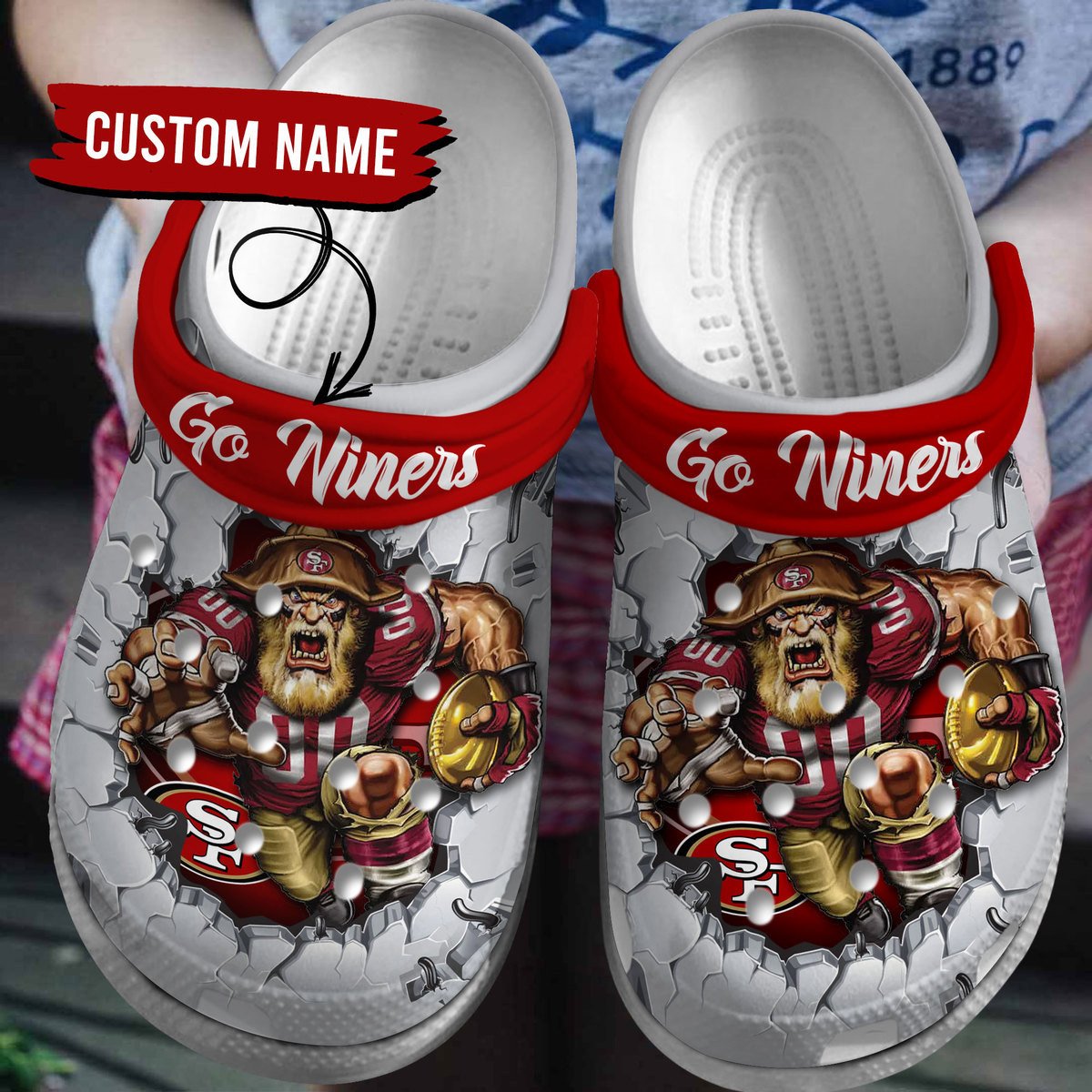 Footwearmerch San Francisco 49ers NFL Sport Crocs Crocband Clogs Shoes Comfortable For Men Women and Kids