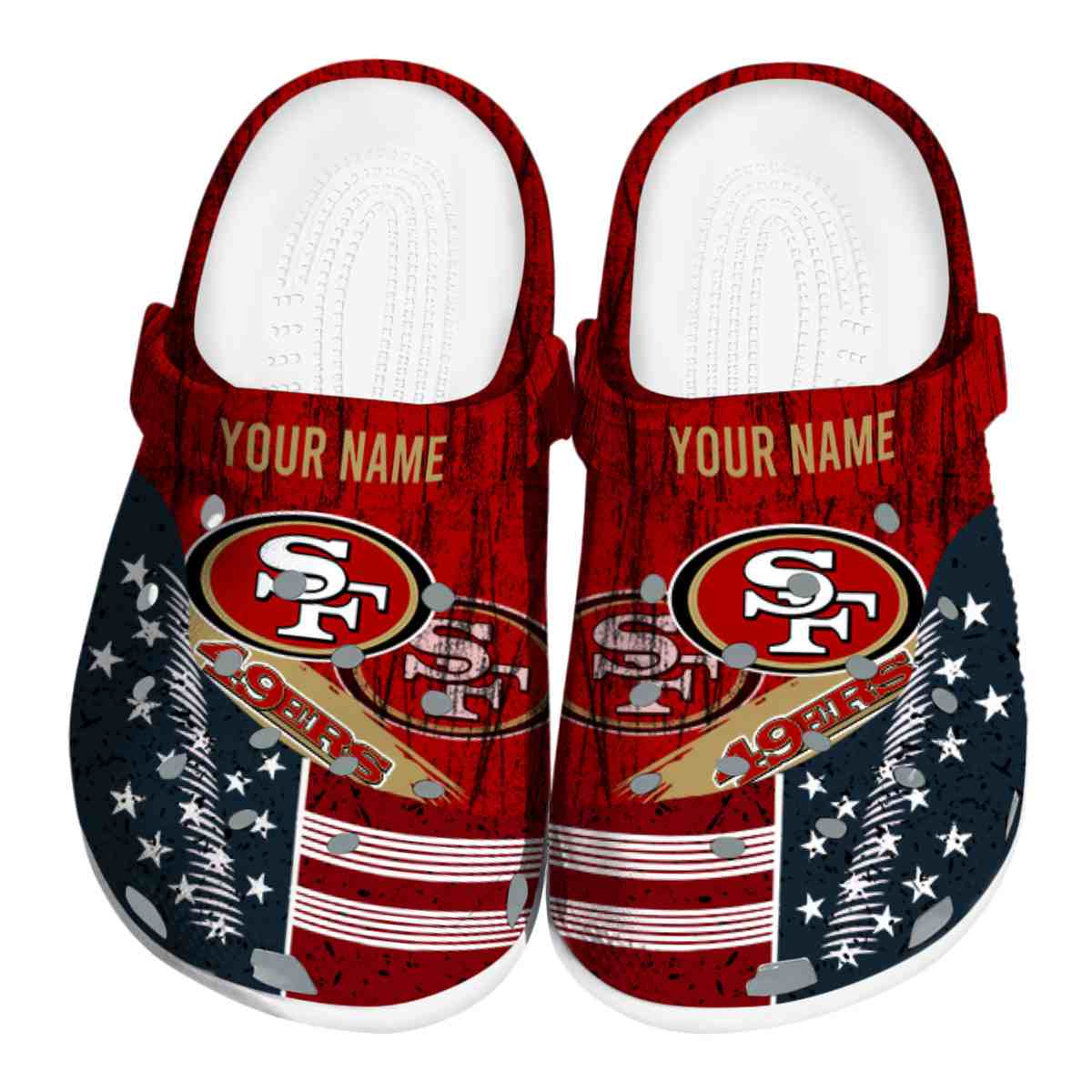 Footwearmerch San Francisco 49ers NFL Sport Crocs Crocband Clogs Shoes Comfortable For Men Women and Kids