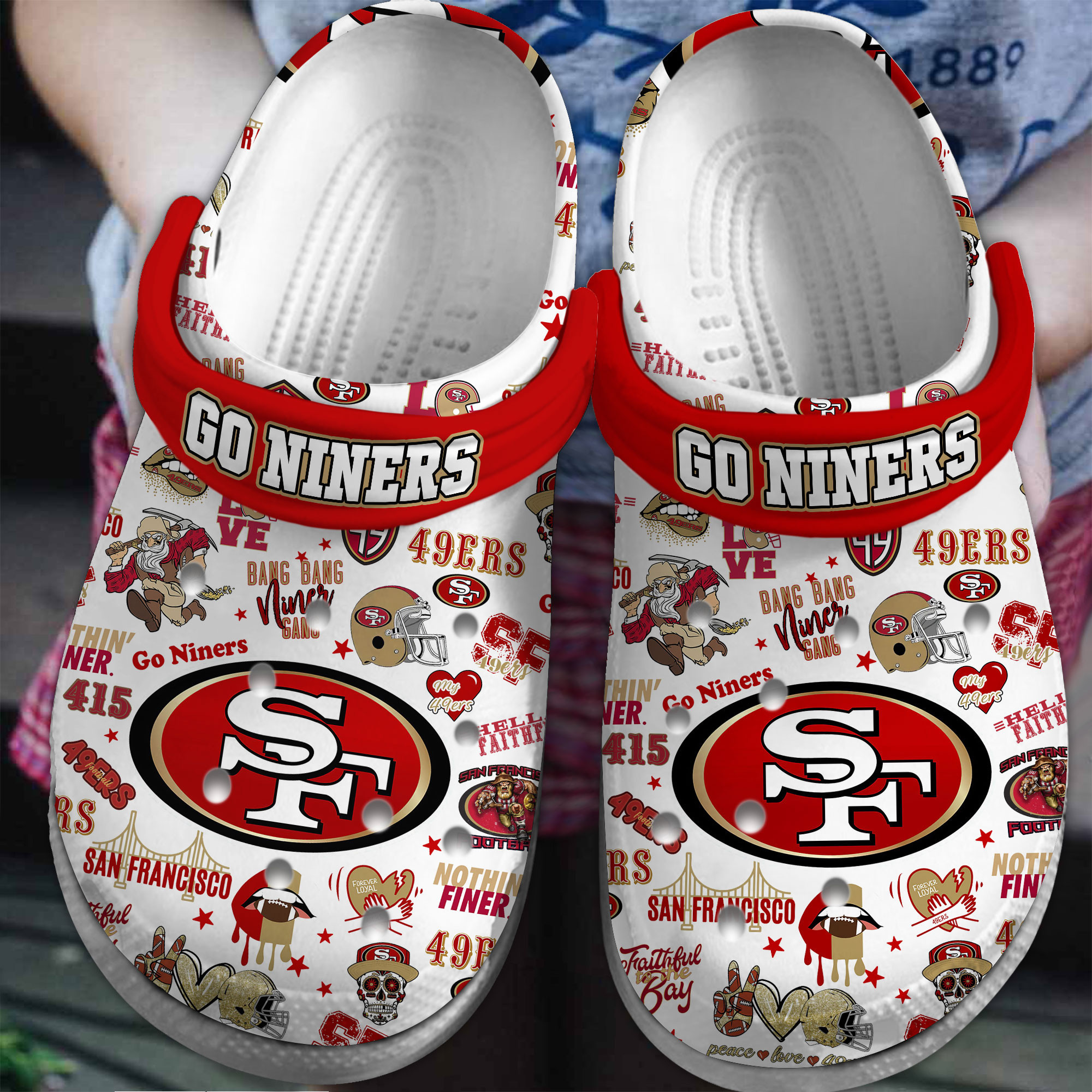 Footwearmerch San Francisco 49ers NFL Sport Crocs Crocband Clogs Shoes Comfortable For Men Women and Kids